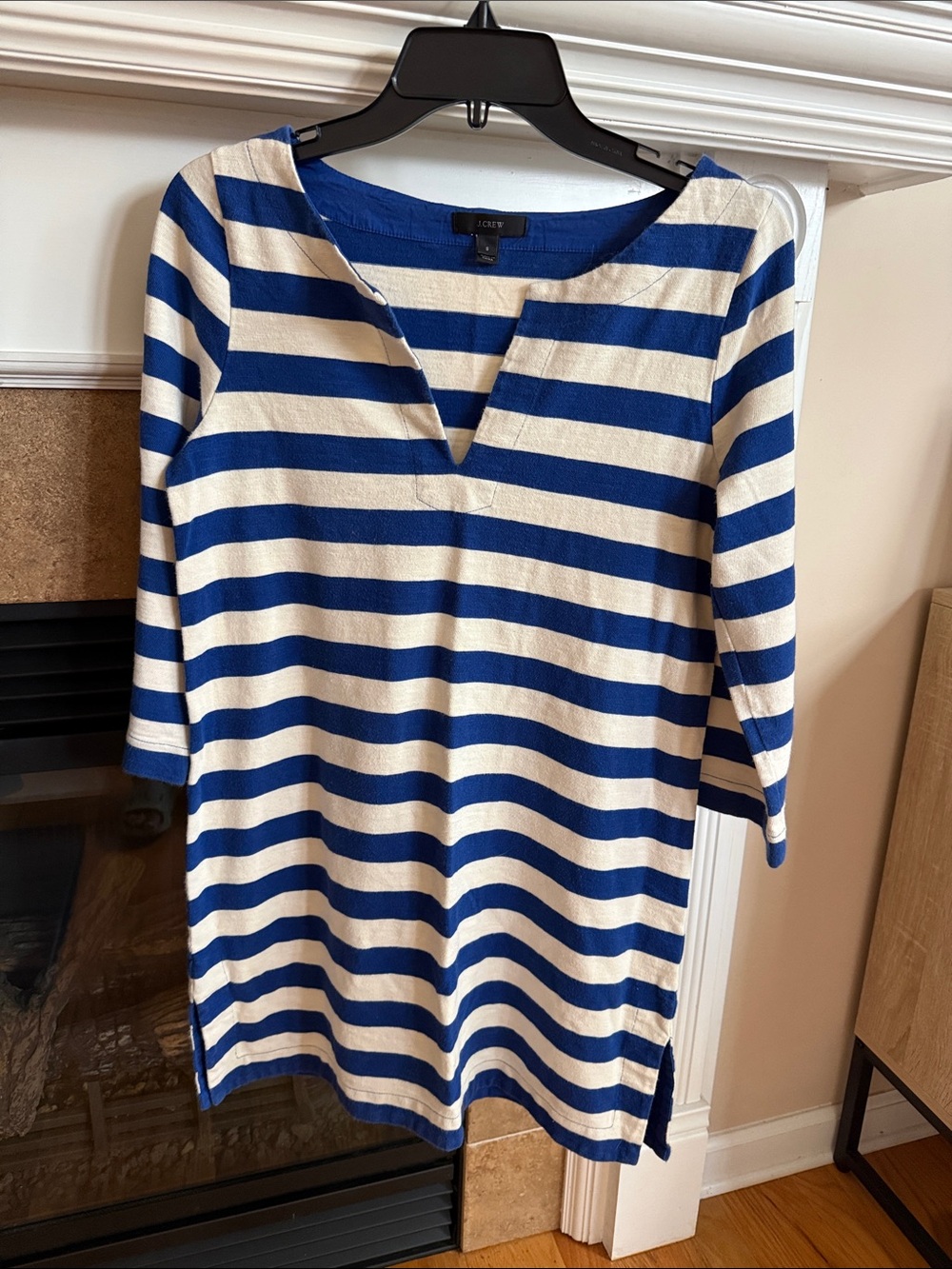 J. Crew Blue and White Striped Tunic Dress
